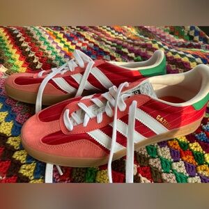 Adidas Gazelle Coral and White Sneakers NWOT